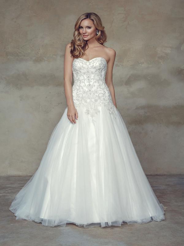 BAYLIN M1526L beaded strapless sweetheart long bodice a line wedding dress Mia Solano Luv Bridal Brisbane Australia