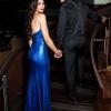 Luv bridal formal collection sequin blue formal dress strapless