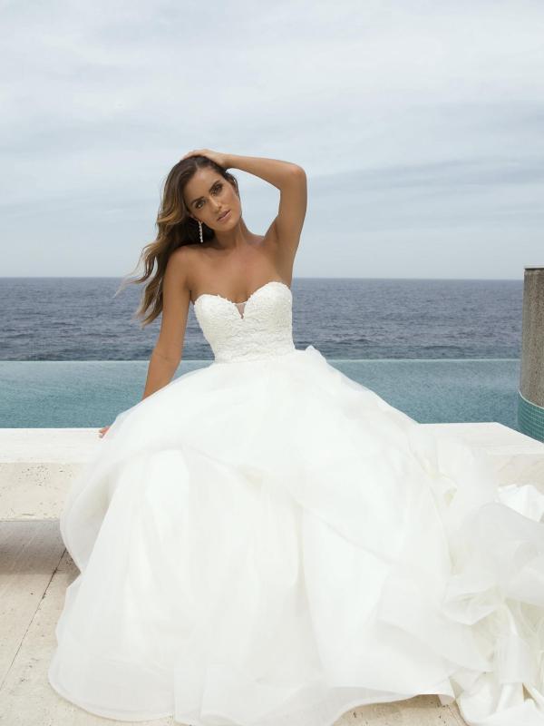 M1872Z Patrice layered ruffle skirt strapless sweetheart ballgown princess wedding dress mia solano luv bridal australia