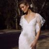 EULA ML2318 FULL DELICATE LACE FITTED GOWN WITH DETACHABLE BUTTERFLY SLEEVES OFF SHOULDER FLUTTER LOW BACK WEDDING DRESS MADI LANE LUV BRIDAL