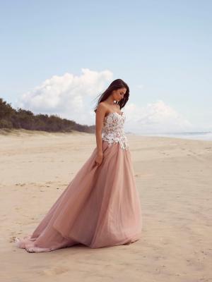 antique pink wedding dress