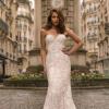 Inez ML5219 Full Lace Fitted Gown with Sweetheart Neckline and Zip Back Wedding Dress