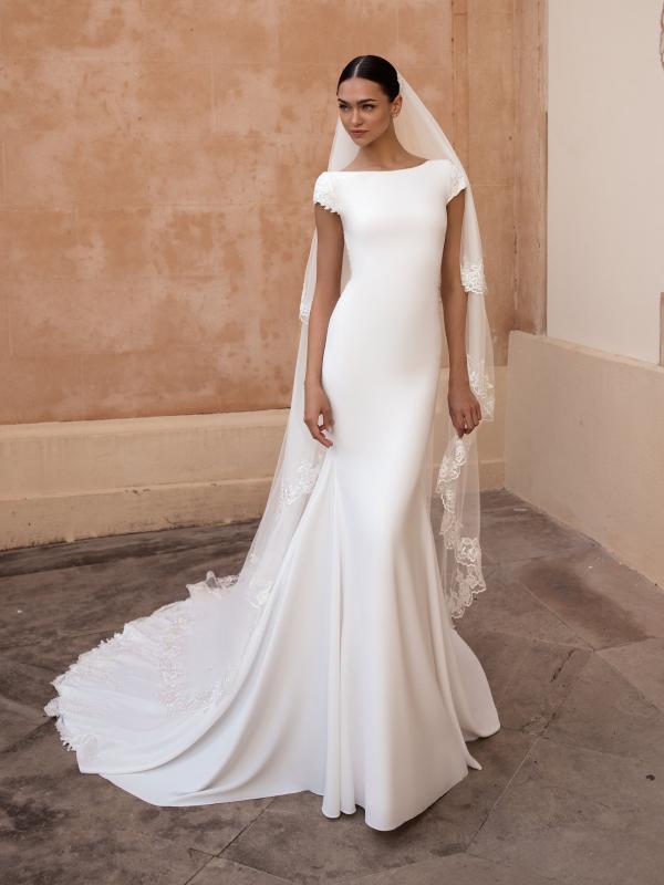 Marina Maitland Wedding Dress Simple White Wedding Dress Long Sleeve