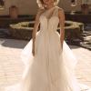 BELLA ML19080 FULL LENGTH A-LINE SILHOUETTE SWEETHEART PLUNGING NECKLINE WITH DETACHABLE SHOULDER PIECE INCLUDED AND HAS A DOUBLE TULLE STRAP FINISH WEDDING DRESS MADI LANE BRIDAL4