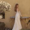 BILLIE ML19299 FULL LENGTH FIT AND FLARE SILHOUETTE V-NECKLINE WITH LACE SEQUINS SPARKLE DETACHABLE FITTED SLEEVES AND DEEP V ZIP CLOSURE FINISH WEDDING DRESS MADI LANE BRIDAL3