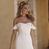 BLAKE ML18012 HI-LOW FIT FLARE SILHOUETTE SEMI-SWEETHEART NECKLINE WITH DETACHABLE BELT AND FLUTTER SLEEVES INCLUDED WITH ZIP CLOSURE FINISH WEDDING DRESS MADI LANE BRIDAL5