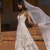 RAVEN EY187 FULL LENGTH LACE GOWN WITH V NECK LINE AND DETACHABLE SLEEVES INCLUDED WEDDING DRESS EVIE YOUNG BRIDAL6