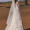 SCOUT VEIL V25 MULTIPLE LAYERS WITH THREADED FRINGE PAIRED WITH GOWN EY125 VEIL EVIE YOUNG BRIDAL1