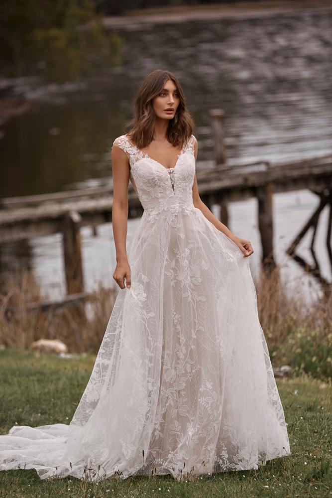 Camille Modern A Line Wedding Dress by Milla Nova - Luv Bridal