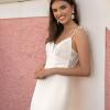 ARIA-JUNE ML19604 PLUNGE V NECKLINE BODICE WITH TULLE AND LACE STRAPS SCOOP OPEN BACK FITTED CREPE SKIRT WEDDING DRESS MADI LANE BRIDAL3