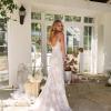 DARIA ML22222 FULL LENGTH FITTED FLORAL LACE GOWN ILLUSION BODICE WITH LOW BACK THIN STRAPS PLUNGING NECKLINE BUTTON AND ZIPPER CLOSURE WEDDING DRESS MADI LANE BRIDAL 2 (1)