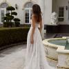 DAYNI ML22120 FULL LENGTH PETITE FLORAL LACE STRAPLESS ALINE GOWN WITH DETACHABLE OFF SHOULDER STRAPS ILLUSION BACK BUTTON AND ZIPPER CLOSURE WEDDING DRESS MADI LANE BRIDAL 15