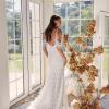DEZI ML22202 FULL LENGTH FITTED GOWN WITH PLUNGING NECKLINE ILLUSION BODICE DETACHABLE STRAPS AND ZIPPER CLOSURE WEDDING DRESS MADI LANE BRIDAL 3