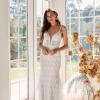 DEZI ML22202 FULL LENGTH FITTED GOWN WITH PLUNGING NECKLINE ILLUSION BODICE DETACHABLE STRAPS AND ZIPPER CLOSURE WEDDING DRESS MADI LANE BRIDAL 4