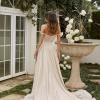 DIOR ML22034 FULL LENGTH CHIFFON ALINE GOWN WITH RUCHING AND OFF SHOULDER STRAPS ZIPPER CLOSURE WEDDING DRESS MADI LANE BRIDAL 3