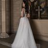 OLIVE_EY345 FLORAL LACE V NECK FIT AND FLARE WEDDING DRESS WITH DETACHABLE TULLE OVERSKIRT EVIE YOUNG BRIDAL 18