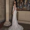 OLIVE_EY345 FLORAL LACE V NECK FIT AND FLARE WEDDING DRESS WITH DETACHABLE TULLE OVERSKIRT EVIE YOUNG BRIDAL 19