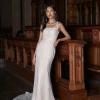 POET_EY321 FULL EMBROIDERED GEO SHEETLACE TRIM FIT AND FLARE WEDDING DRESS BACK ZIP EVIE YOUNG BRIDAL 1