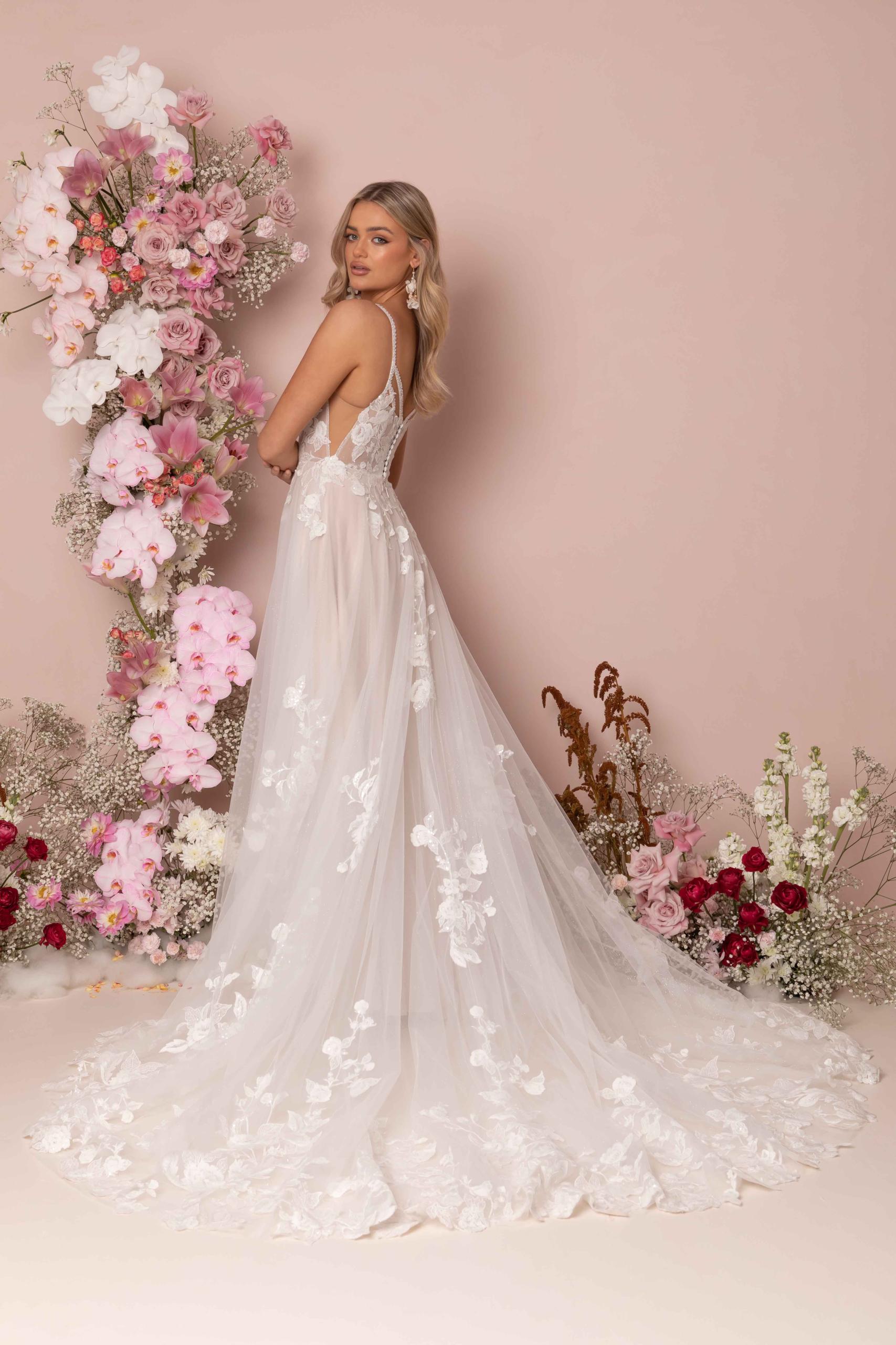 knee length dresses for ladies Kalani Crepe Gown main image 1