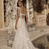 BRINLEY ML19200 FULL LENGTH A-LINE SILHOUETTE V NECKLINE WITH LEAF FLORAL LACE AND LOW V SHAPE BACK WITH SHEER LACE FOR FINISH WEDDING DRESS MADI LANE BRIDAL3