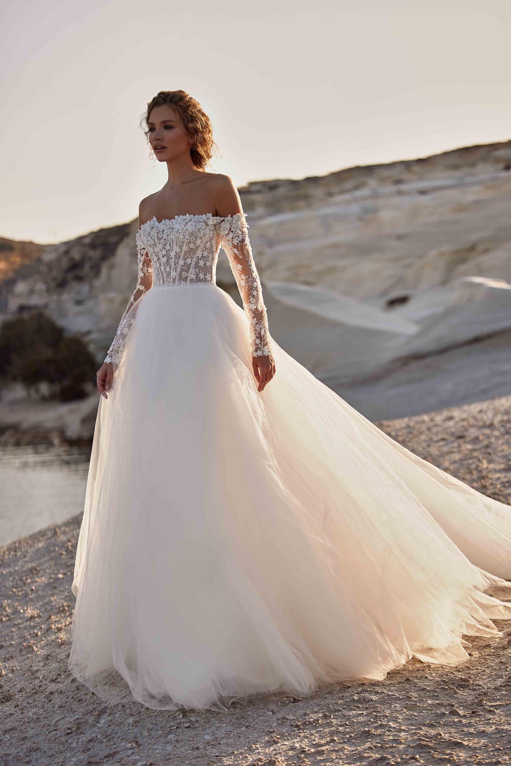Demetra Romantic Floral Lace Wedding Dress by Milla Nova