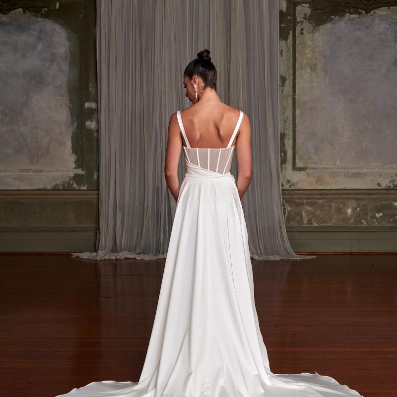 Gia Minimalist Wedding Gown by Evie Young Bridal | LUV Bridal