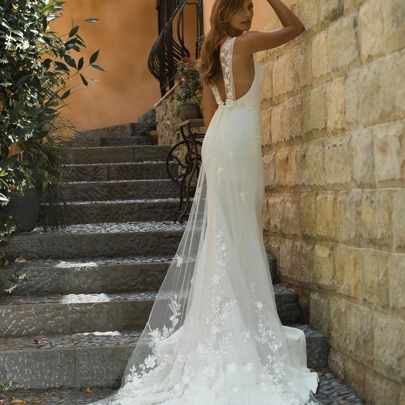 Paisley Light Crepe Wedding Gown by Madi Lane LUV Bridal