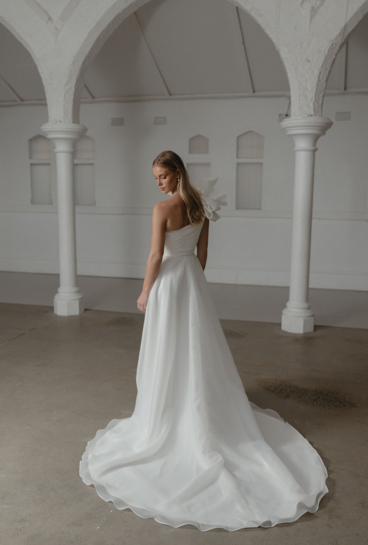 Selwyn Light Organza Assymetrical Bodice Ballgown Wedding Dress