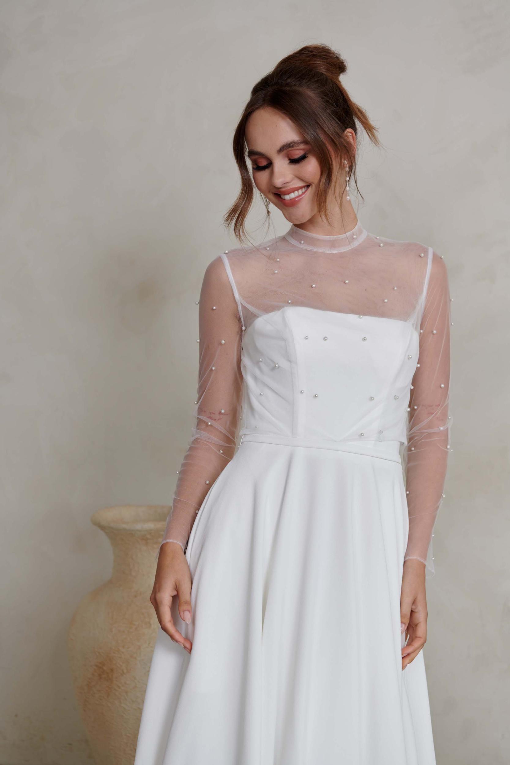 Dallas Detachable Sleeves A-line Wedding Dress