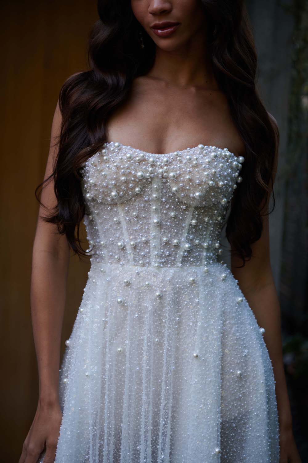 Nelrose Strapless Beaded Wedding Dress by Serene Ame